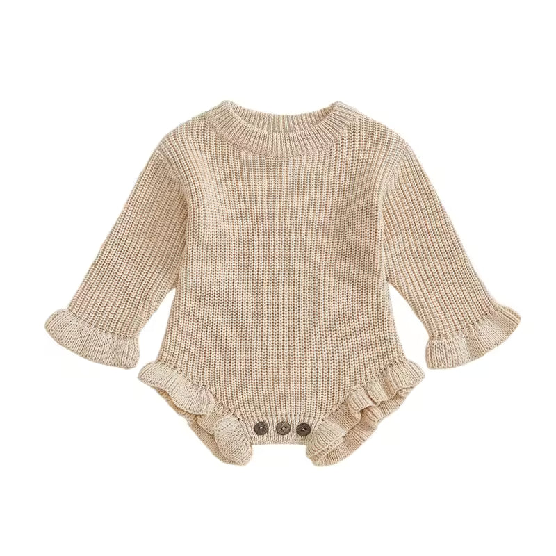 Stickad Romper - Beige