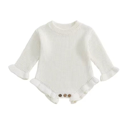 Stickad Romper - Vit