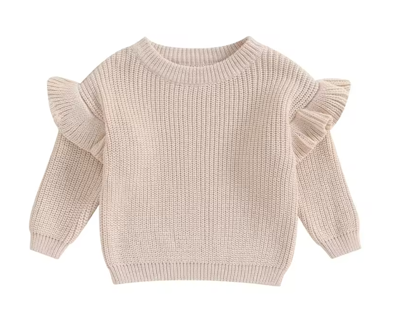 Stickad namntröja med volang - Beige